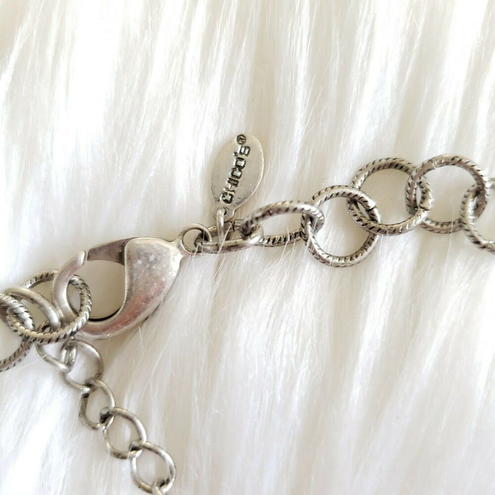 CHICO'S chunky fun funky fashion statement necklace silver lime beads baubles - Picture 3 of 3